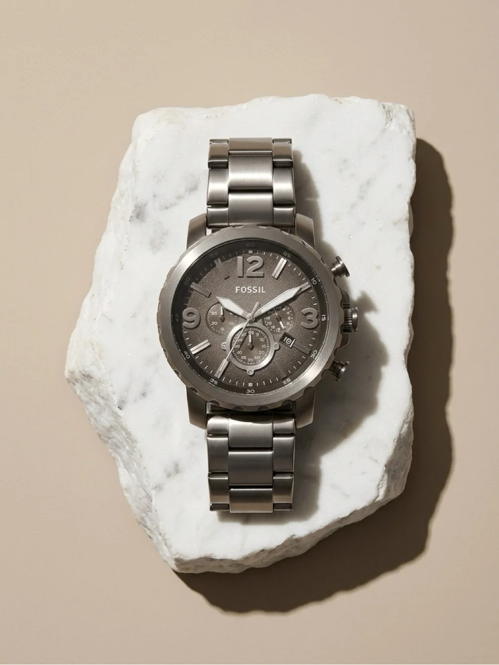 Fossil Men's Gray Silicone Strap Chronograph Watch